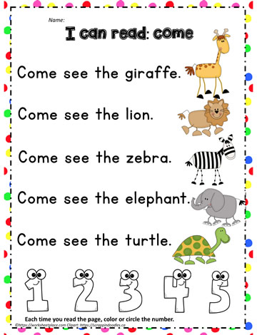 Sight Word to Read - come